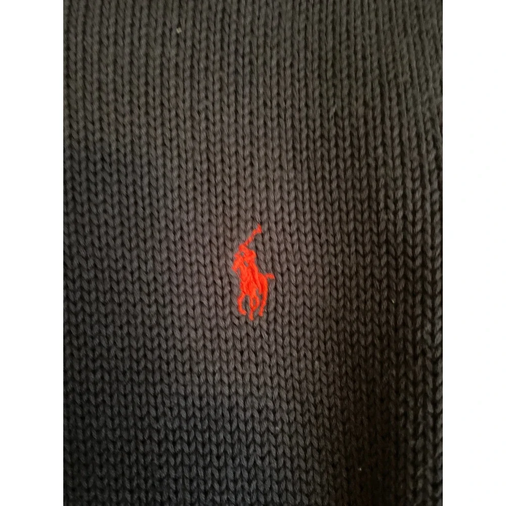 Polo Ralph Lauren Mens Sweater Vest Small Navy Blue Cotton V-Neck Red Pony Logo